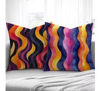 Retro Fundas de Cojines 30x50cm, Raya Fundas para Sofa xxl Juego de 2 Otoño Ultrasuave y Cómodo Cuadrado Cojines Exterior con Cremallera Invisible para Silla Dormitorio halloween Decorar Regalos R1-43