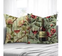 Retro Fundas de Cojines 40x80cm,Flor Fundas para Sofa xxl Juego de 2 Otoño Ultrasuave y Cómodo Cuadrado Cojines Exterior con Cremallera Invisible para Silla Dormitorio halloween Decorar Regalos R1-205