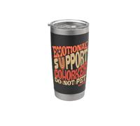 Retro Funny Do Not Pet Emotional Support Coworker Groovy Vaso térmico de acero inoxidable de doble pared