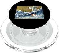 Retro Funny Guinea Pig Surfing a Great Wave Kanagawa Hokusai PopSockets PopGrip para MagSafe
