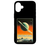 Retro Future American Space Program Inspired Scifi Graphic Carcasa para iPhone 16 Plus
