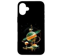 Retro Future American Space Program Inspired Scifi Graphic Carcasa para iPhone 16 Plus
