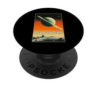 Retro Future American Space Program Inspired Scifi Graphic PopSockets PopGrip Adhesivo