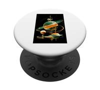 Retro Future American Space Program Inspired Scifi Graphic PopSockets PopGrip Adhesivo