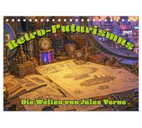 Retro-Futurismus: Die Welten von Jules Verne (Tischkalender 2027 DIN A5 quer), CALVENDO Monatskalender: Ein KI-generierter Streifzug durch die visionären Welten von Jules Verne