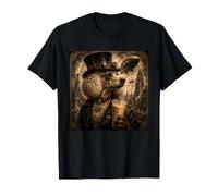 Retro Futuro Caniche Café Helado Art Deco Dirigible Ciudad Camiseta