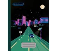 Retro Game Composition Notebook, Vintage Video Gaming Gamer in Black Green Blue, Kids Boys Teens Comp Writing Journal, School Student, 7.5 x 9.25 Inch, Wide Ruled, 110 Pages