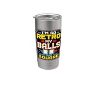 Retro Gamer Pixel Arcade 8 Bit Gaming Humor Vaso térmico de acero inoxidable de doble pared