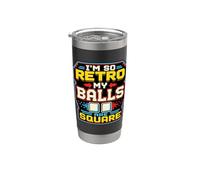 Retro Gamer Pixel Arcade 8 Bit Gaming Humor Vaso térmico de acero inoxidable de doble pared