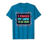 Retro Gamer Pixel Art: He pausado mi Juego para Estar aquí Camiseta, Hombre, Zafiro, 3XL