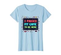 Retro Gamer Pixel Art: He pausado mi Juego para Estar aquí Camiseta, Mujer, Azul Bebé, 3XL