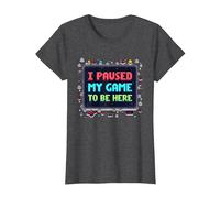 Retro Gamer Pixel Art: He pausado mi Juego para Estar aquí Camiseta, Mujer, Jaspeado Oscuro, 3XL