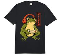 Retro Gamer Rana Auriculares Controlador Japonés Arcada Arte Comfort Colors Adult Heavyweight T-Shirt