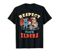 Retro Gaming Funny Gamer 80s Mando Respeta a Tus Mayores Camiseta