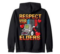 Retro Gaming Mando de Videojuego Respeto Ancianos 80s Gamer Sudadera con Capucha