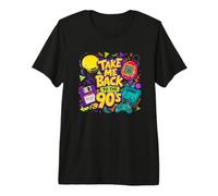 Retro Gaming Music Lover Vintage Take Me Back to The 90s Camiseta Premium