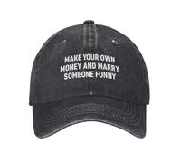 Retro, GANA tu Propio Dinero y cásate con Alguien Divertido, Gorra de béisbol Unisex Vaquera desgastada, Gorra de Verano para Exteriores Gorra