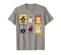 Retro Ghost Cat Pumpkin Icons Halloween Stamp Camiseta
