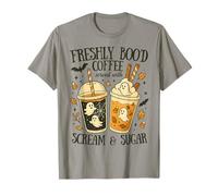 Retro Ghost Coffee Boo Scream Sugar Spooky Vintage Halloween Camiseta