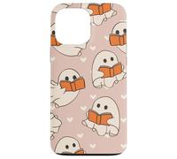 Retro Ghost Reading Books Cute Groovy Spooky Beige Orange Carcasa para iPhone 13 Pro MAX