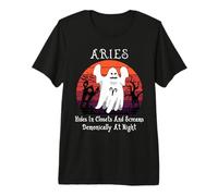 Retro Ghost Zodiac Sign Aries Funny Halloween Costume Camiseta Premium
