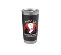 Retro Ghost Zodiac Sign Pisces Funny Halloween Costume Vaso térmico de acero inoxidable de doble pared