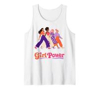 Retro Girl Power Pink Diverse Women Inclusion Groovy 70s Camiseta sin Mangas