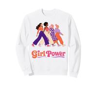 Retro Girl Power Pink Diverse Women Inclusion Groovy 70s Sudadera