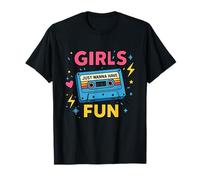 Retro Girls Just Wanna Have Fun Times Gráfico Camiseta