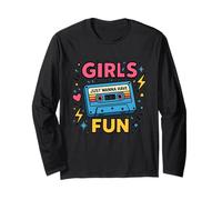 Retro Girls Just Wanna Have Fun Times Gráfico Manga Larga