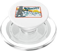 Retro Glacier National Park 80's Bear Graphic 80s PopSockets PopGrip para MagSafe