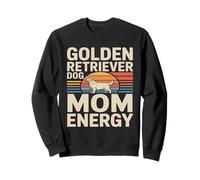 Retro Golden Retriever Dog Mom Energy Sudadera