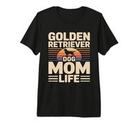 Retro Golden Retriever Dog Mom Life Camiseta Premium