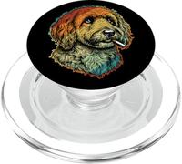 Retro Goldendoodle fumando Cigarrillo Divertido Perro Meme PopSockets PopGrip para MagSafe