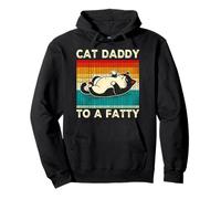 Retro, Gordo, Gordo, papá, Gato Perezoso, papá de una Mascota Gorda, Humor Sudadera con Capucha