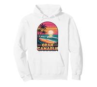Retro Gran Canaria Océano Puesta De Sol, Playa Divertida Y Palmeras Sudadera con Capucha