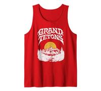 Retro Grand Tetons National Park Vintage Style 80s Camiseta sin Mangas