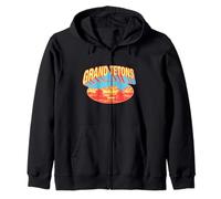 Retro Grand Tetons National Park Vintage Style 80s Sudadera con Capucha