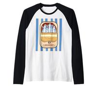 Retro Graphic Sardines Tinned Fish for Men and Women Camiseta Manga Raglan