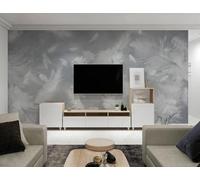 Retro Gris Plumas Blancas Tridimensionales 3D Papel Pintado Pared Fácil Instalación Oficina Sala Estar Sofá Dormitorio TV Fondos Decoración-150cm×105cm