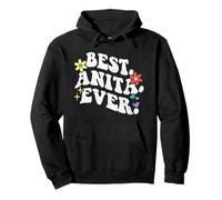 Retro Groovy Best ANITA Ever First Name Día de la Madre Niña Sudadera con Capucha