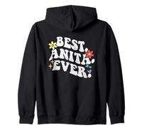 Retro Groovy Best ANITA Ever First Name Día de la Madre Niña Sudadera con Capucha
