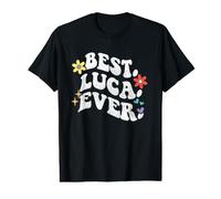 Retro Groovy Best Luca Ever First Name Día de la Madre Niña Camiseta gráfica económica