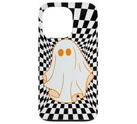 Retro Groovy Checkered Checkerboard Wavy Ghost Halloween Carcasa para iPhone 13 Pro