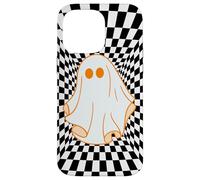 Retro Groovy Checkered Checkerboard Wavy Ghost Halloween Carcasa para iPhone 14 Pro MAX