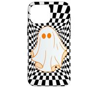 Retro Groovy Checkered Checkerboard Wavy Ghost Halloween Carcasa para iPhone 16 Pro MAX