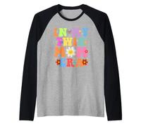 Retro Groovy En Mi Madre Gemela Era Feliz Día De La Madre Embarazo Camiseta Manga Raglan