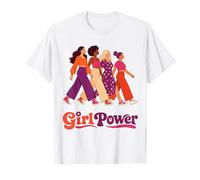 Retro Groovy Girl Power Feminista Hermandades de Mujeres Camiseta