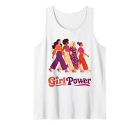 Retro Groovy Girl Power Feminista Hermandades de Mujeres Camiseta sin Mangas