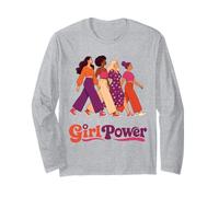 Retro Groovy Girl Power Feminista Hermandades de Mujeres Manga Larga